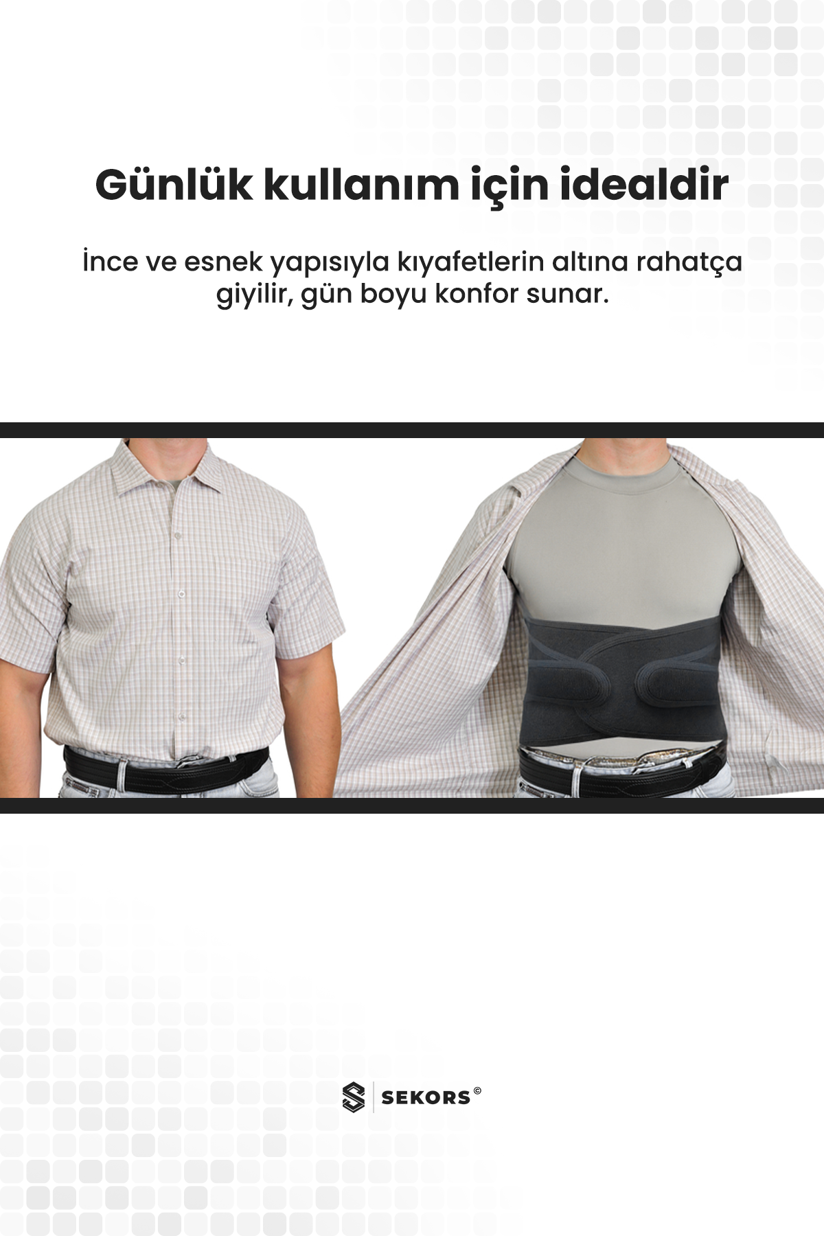 Çelik Balenli Lumbosakral Bel Fıtığı Korsesi | Kayma, Düzleşme ve Destek İçin – Standart Beden