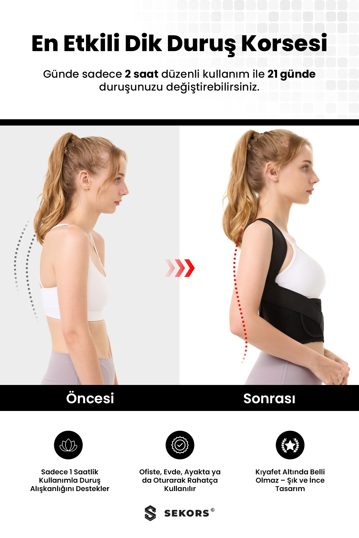 Ayarlanabilir Dik Duruş Korsesi | Sekors®
