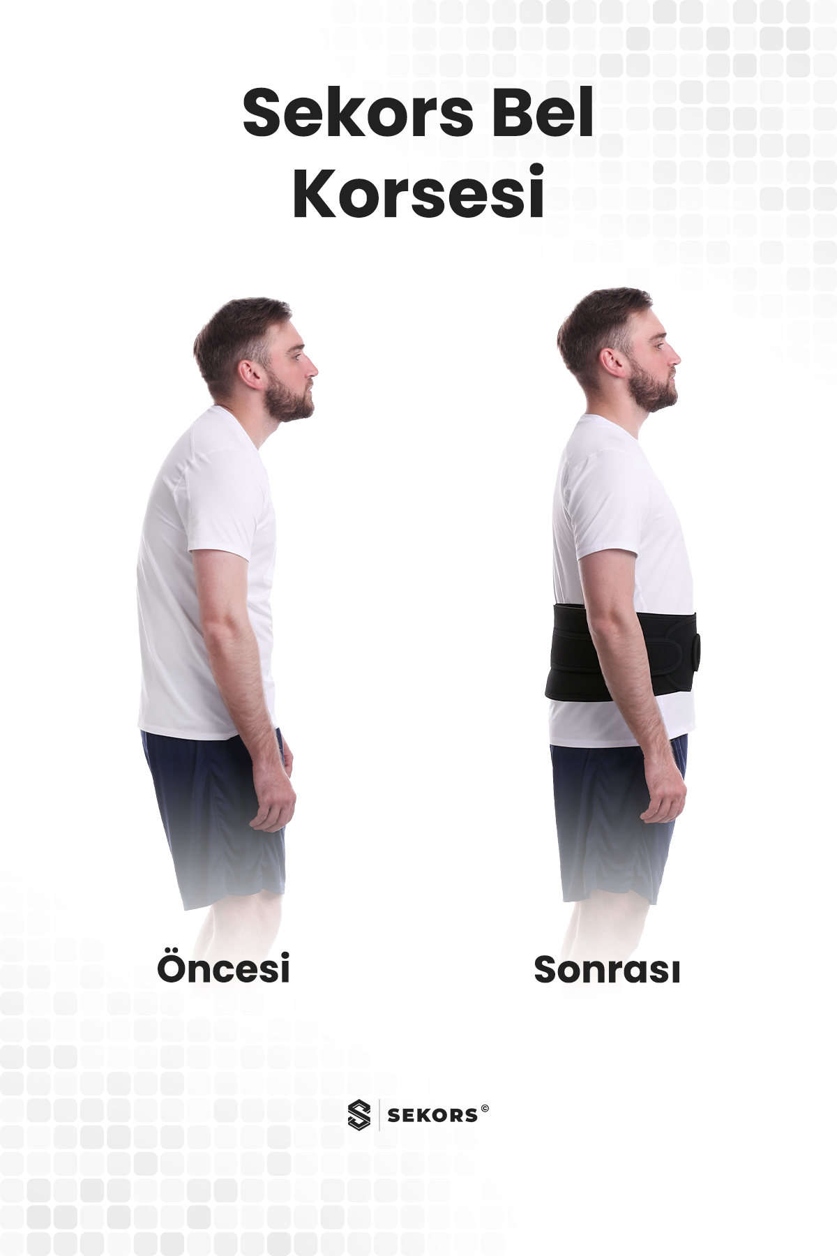 Çelik Balenli Lumbosakral Bel Fıtığı Korsesi | Kayma, Düzleşme ve Destek İçin – Standart Beden