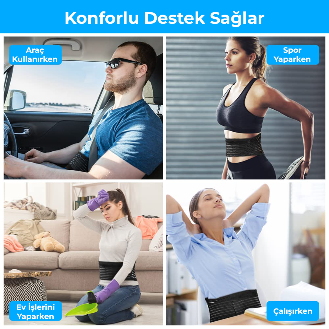 Çelik Balenli Lumbosakral Bel Fıtığı Korsesi | Kayma, Düzleşme ve Destek İçin – Standart Beden