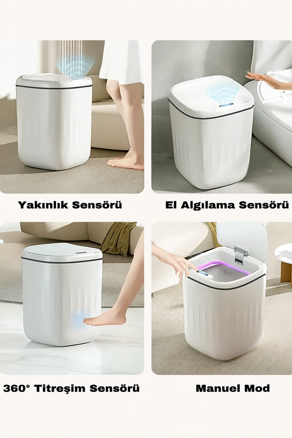 Sekors® Sensörlü ve Dokunmatik Çöp Kovası