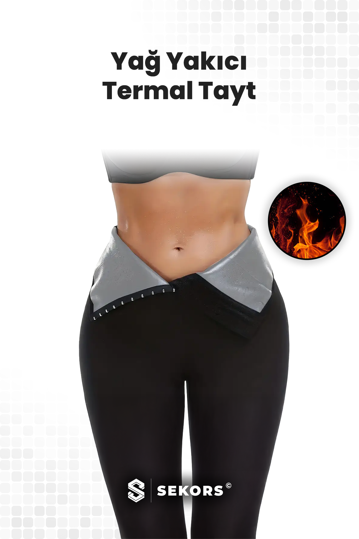 Termal Zayıflatıcı 3 Kademe Agraflı Ekstra Yüksek Bel Sauna Tayt | Sekors®