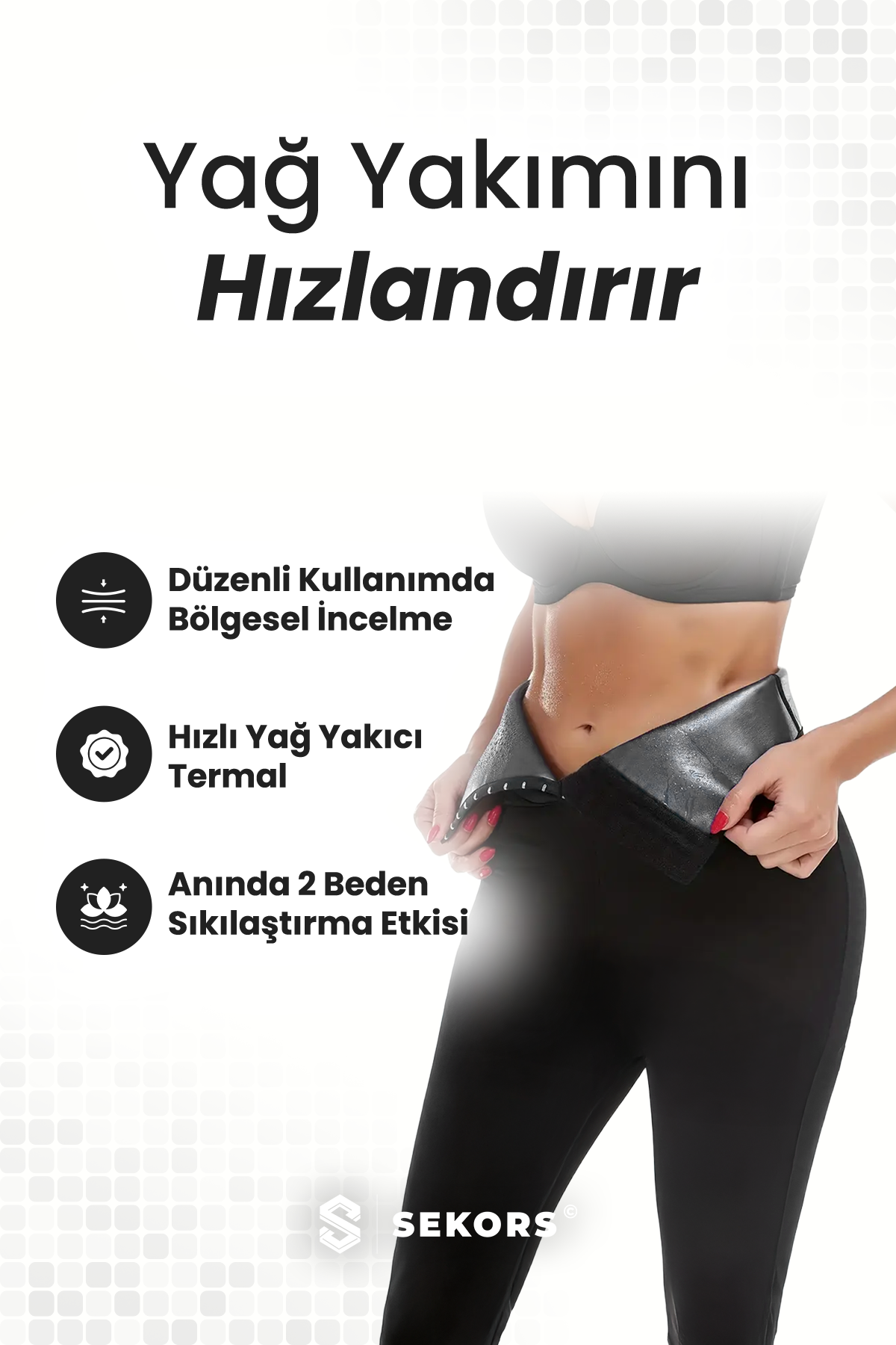 Termal Zayıflatıcı 3 Kademe Agraflı Ekstra Yüksek Bel Sauna Tayt | Sekors®
