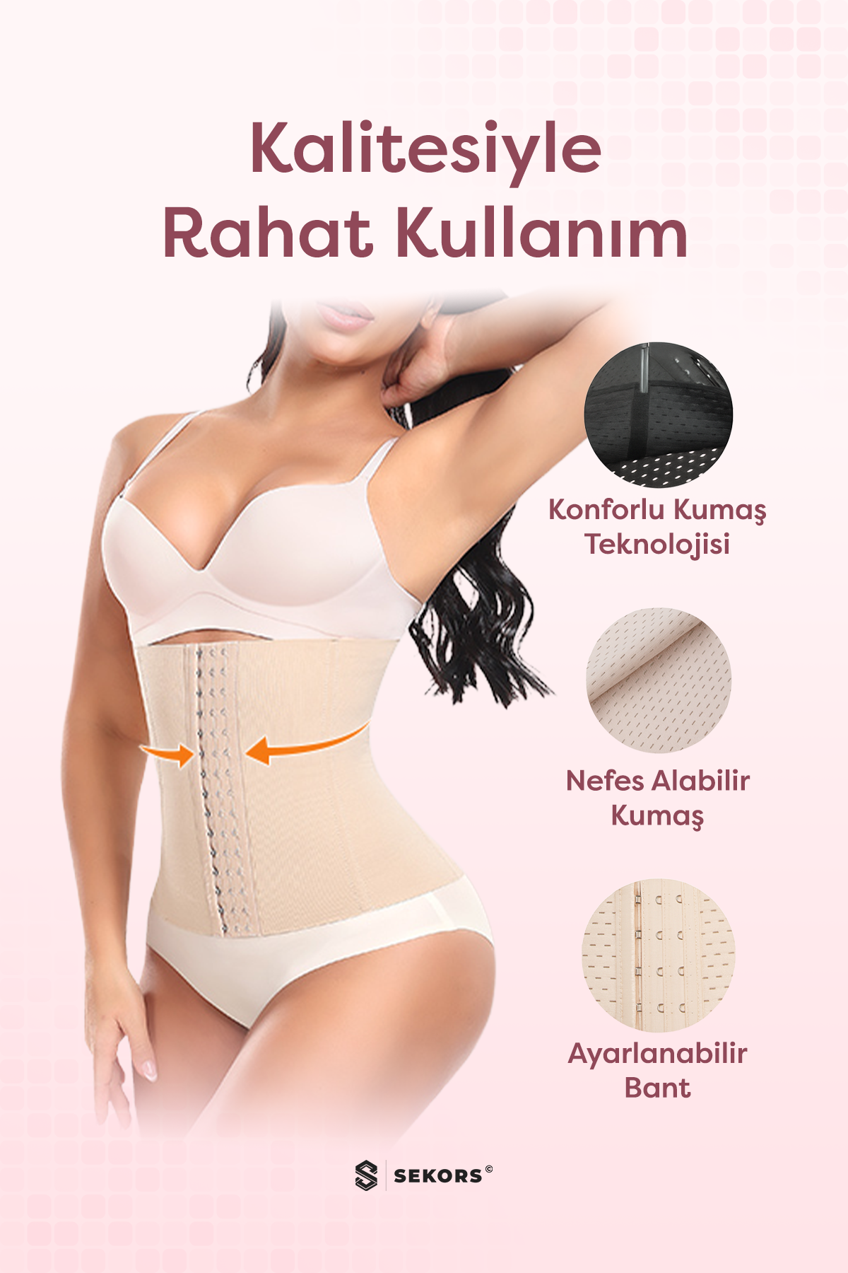 Sıkılaştırıcı ve Bel İncelten Korse Kemeri, Lohusa Bel Korse – Doğum Sonrası Toparlayıcı Ten Renk