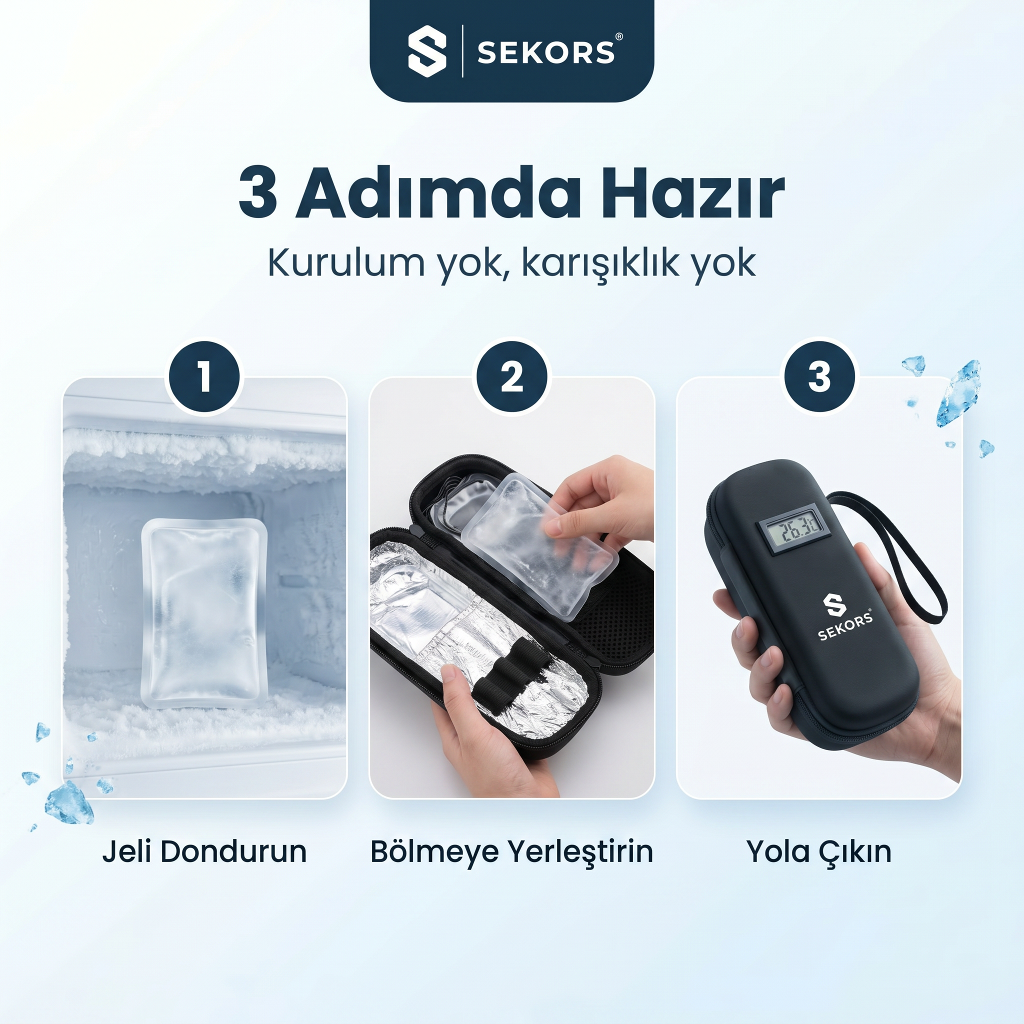 Sekors® Dijital Göstergeli Soğutmalı İlaç Çantası