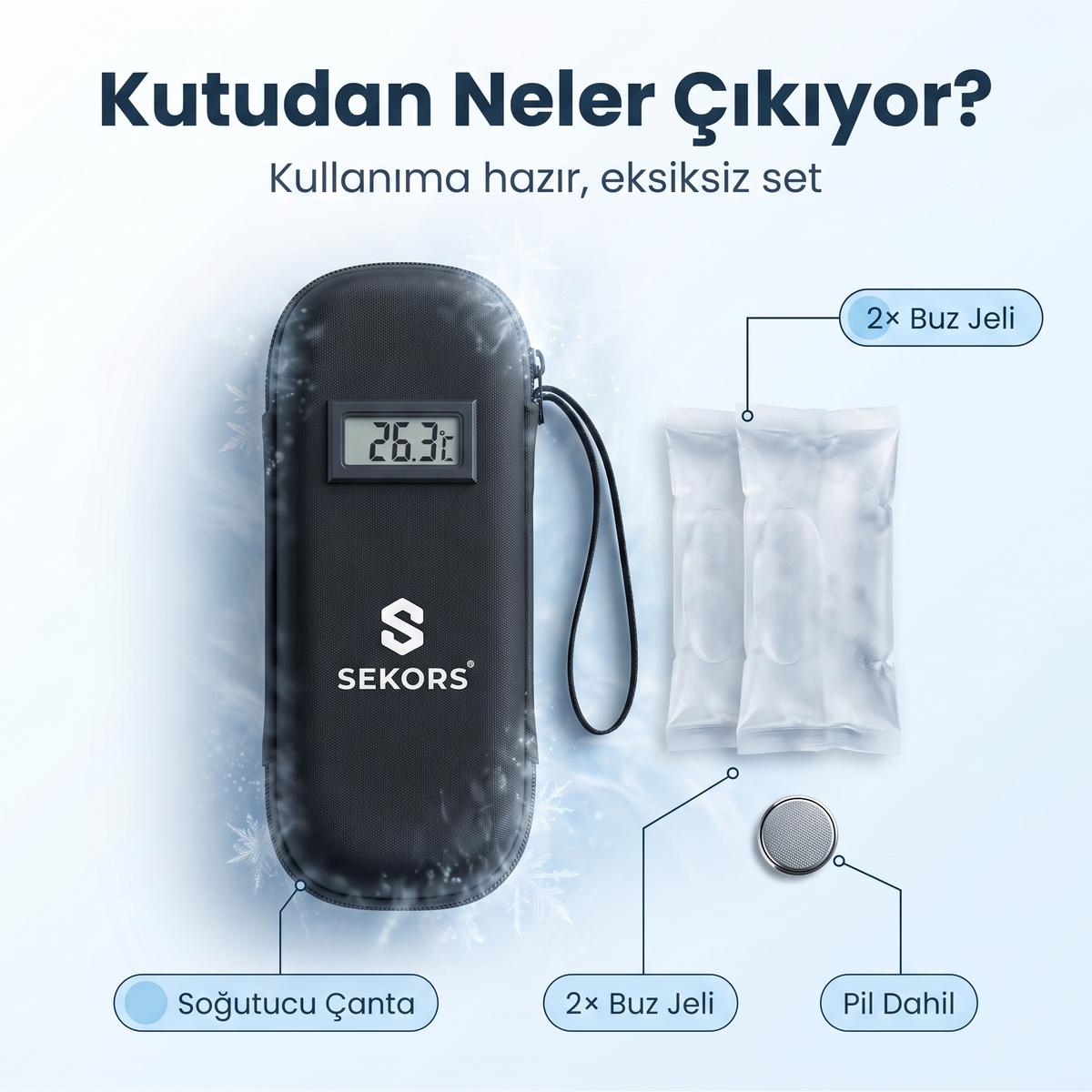 Sekors® Dijital Göstergeli Soğutmalı İlaç Çantası