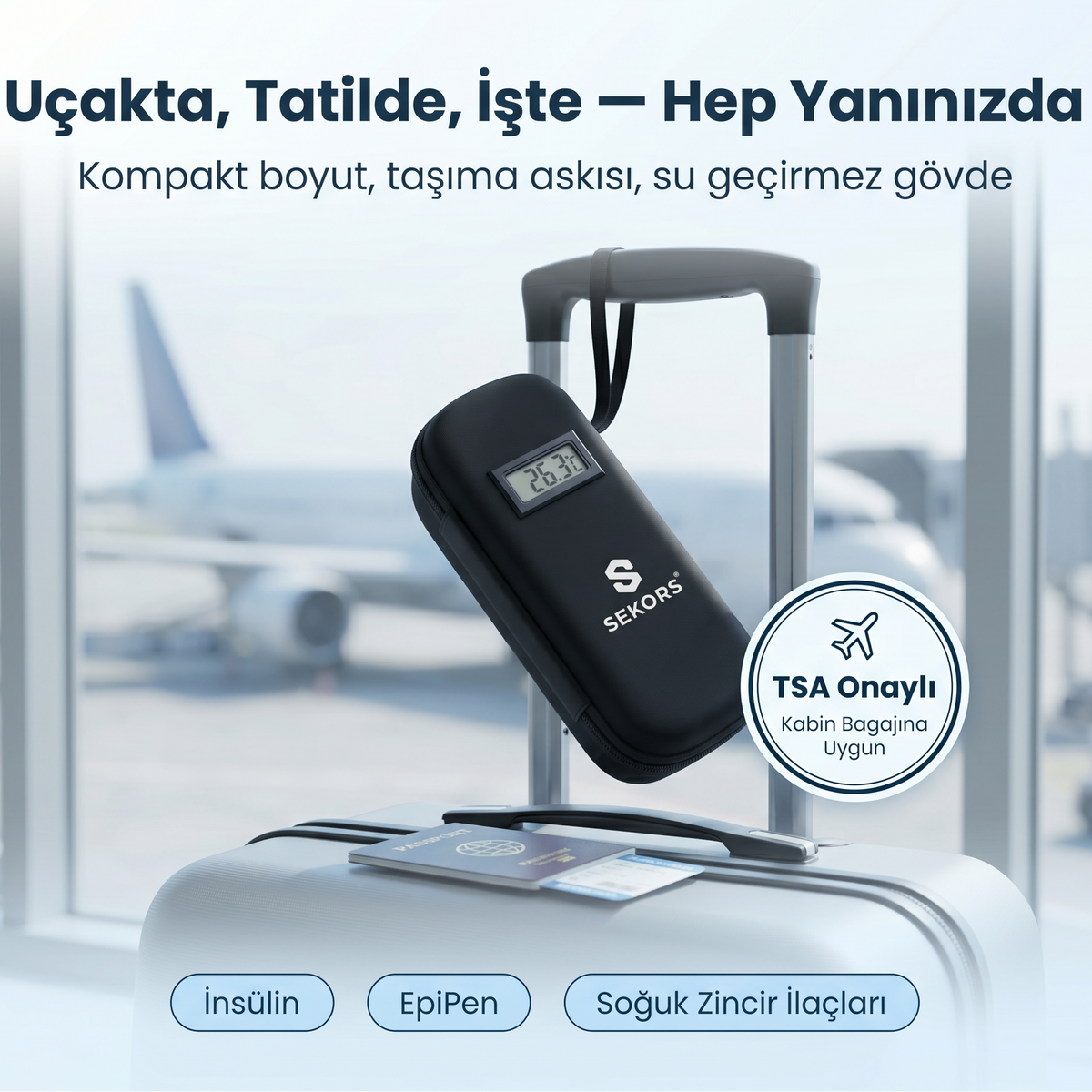 Sekors® Dijital Göstergeli Soğutmalı İlaç Çantası